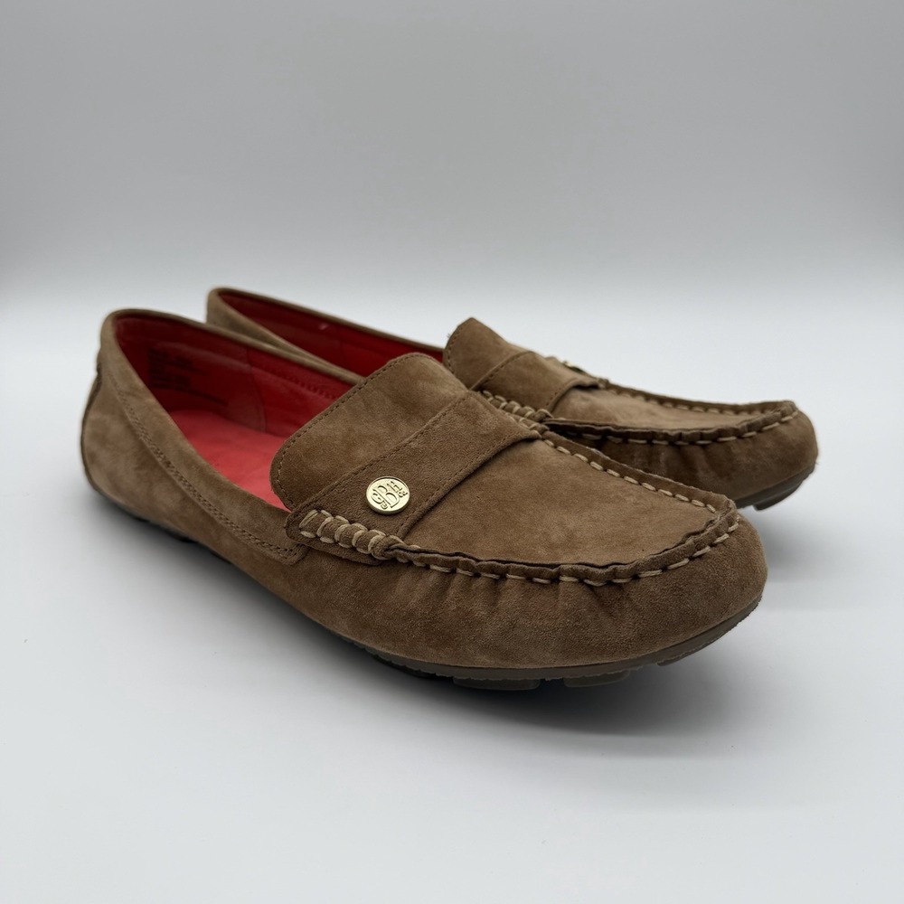GH Bass & Co Bentley Women's Loafers Suede Flats Moc Driver Shoes Brown 9.5
